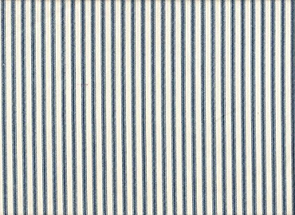 French Country Ticking Stripe Nautical Blue 90