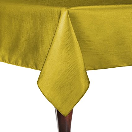 Ultimate Textile (5 Pack) Reversible Shantung Satin - Majestic 60 x 108-Inch Rectangular Tablecloth - for Weddings, Home Parties and Special Event use, Gold