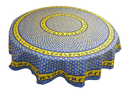 Le Cluny Monaco Coated Tablecloth, Blue 70