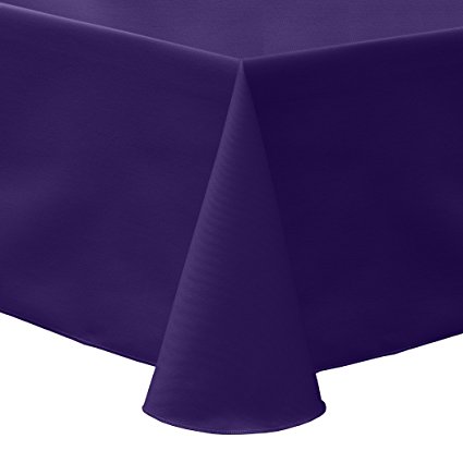 Ultimate Textile (5 Pack) Poly-cotton Twill 60 x 84-Inch Oval Tablecloth - for Home Dining Tables, Purple