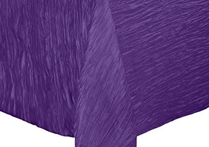 Ultimate Textile (2 Pack) Crinkle Taffeta – Delano 90 x 156-Inch Rectangular Tablecloth – for Party, Wedding, Home Dining, Hotel and Catering use, Purple Review