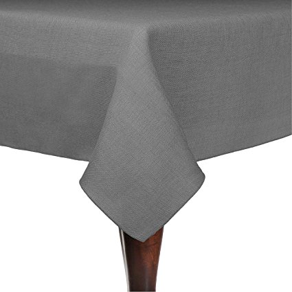 Ultimate Textile (10 Pack) Faux Burlap - Havana 58-Inch Square Tablecloth - Basket Weave, Charcoal Grey