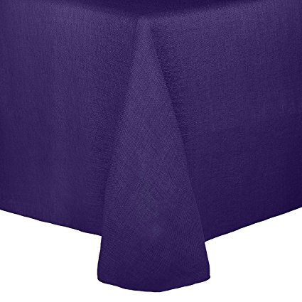 Ultimate Textile (5 Pack) Faux Burlap - Havana 52 x 70-Inch Oval Tablecloth - Basket Weave, Purple