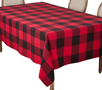 SARO LIFESTYLE Buffalo Plaid Check Design Cotton Tablecloth, 65