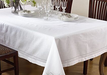 SARO LIFESTYLE Swiss Dot Collection Hemstitched Border Embroidered Design Linen Cotton Table Décor Review